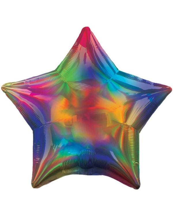 Rainbow Iridescent Star Balloon - 18&quot; Foil