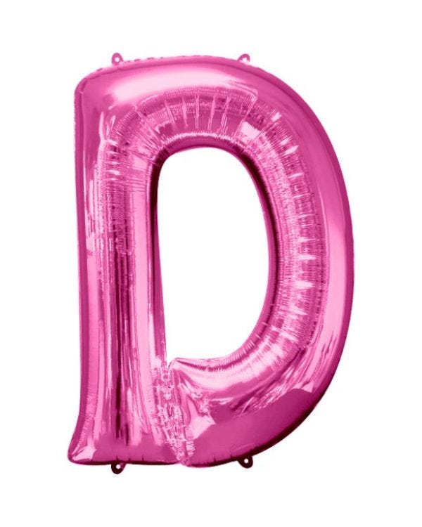 Pink Letter D Balloon - 34&quot; Foil