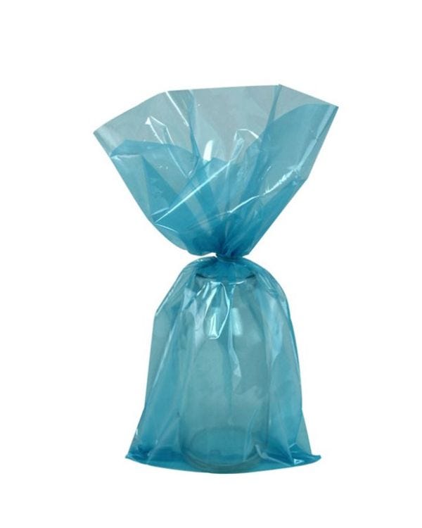 Turquoise Small Cello Party Bags - 24cm (25pk)
