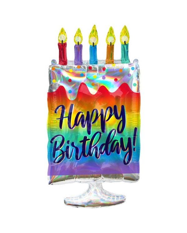 Iridescent Cake Supershape Balloon - 30&quot; Foil