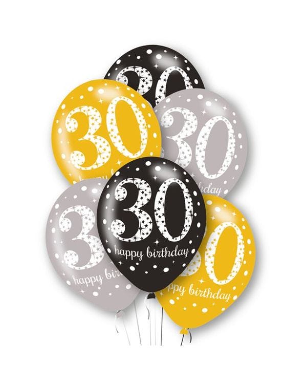 Age 30 Latex Balloons - 11&quot; (6pk)