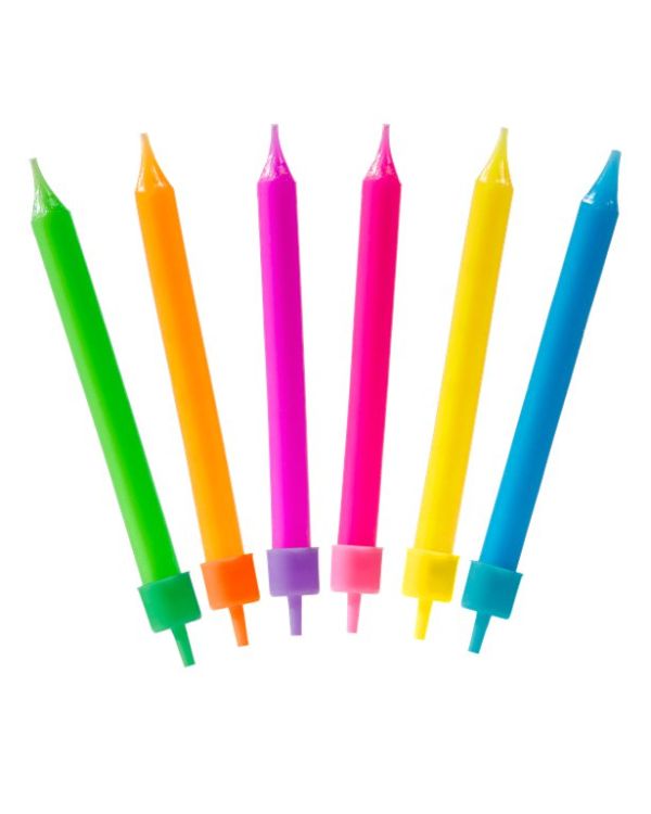 Colourful Assorted Candles - 6.5cm (6pk)
