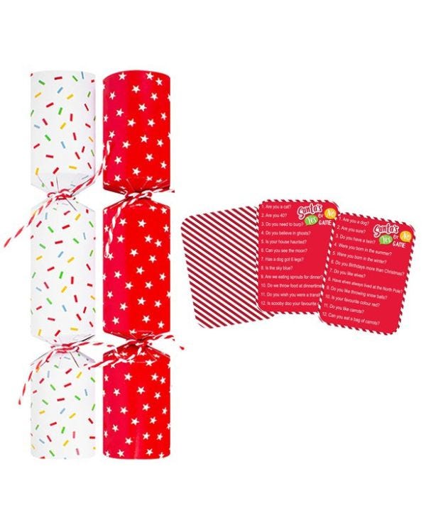 Santa&#039;s Yes Or No Game Crackers - 23cm (6pk)