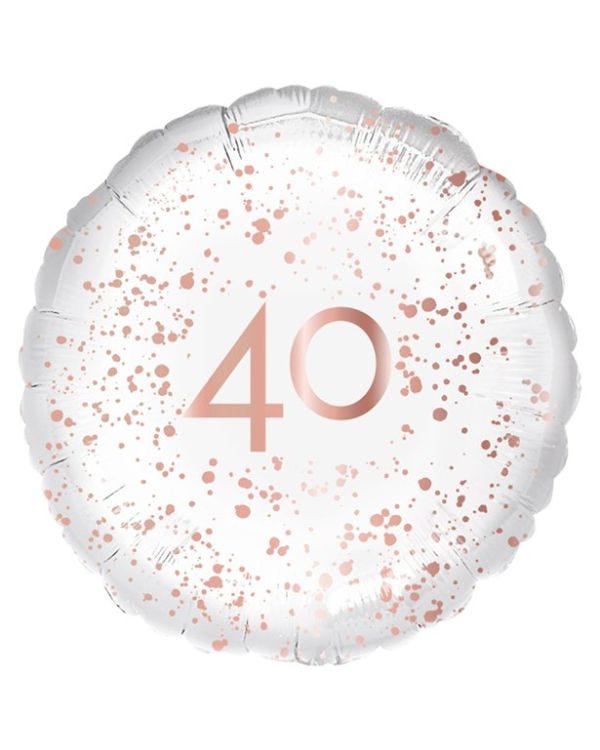 40th Rose Gold Foil Balloon - 18&quot;
