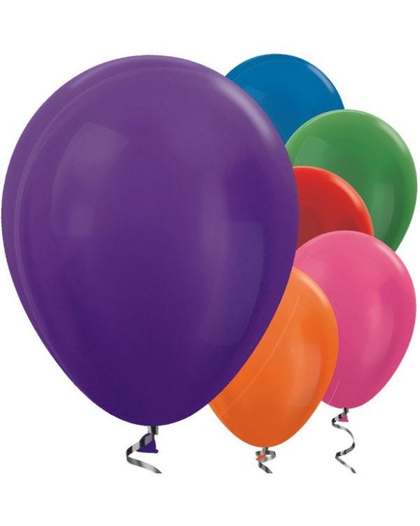 Multi-coloured Metallic Balloons - 12&quot; Latex Balloons (50pk)