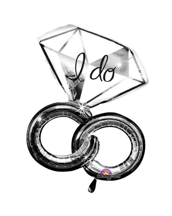 I Do Wedding Rings SuperShape Balloon - 30&quot; Foil