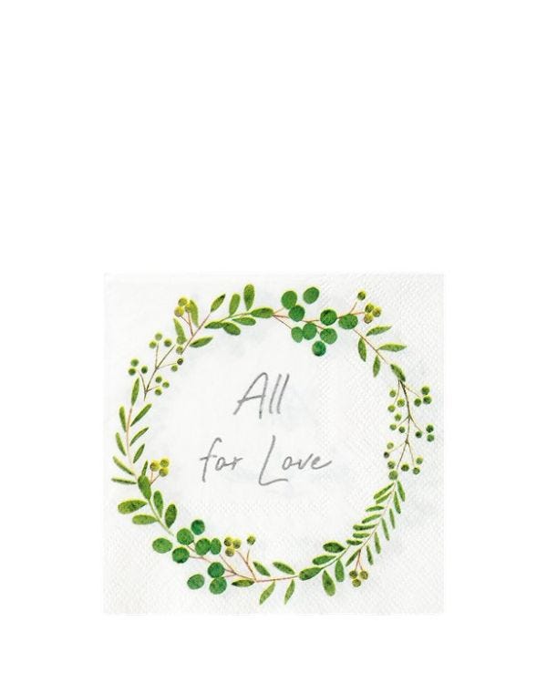 Botanical Wreath Paper Beverage Napkins - 25cm (16pk)