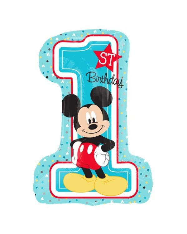Mickey Mouse 1st Birthday SuperShape Balloon - Foil 28&quot;