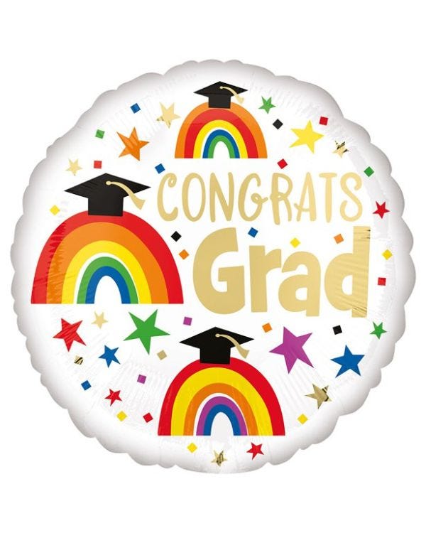 Graduation Rainbow Foil Balloon - 18&quot;