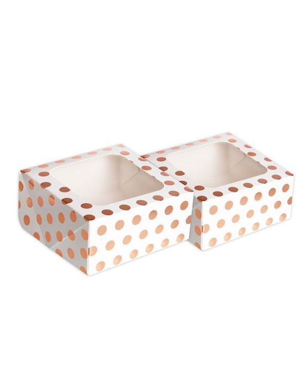 Rose Gold Square Treat Boxes - 16cm (2pk)