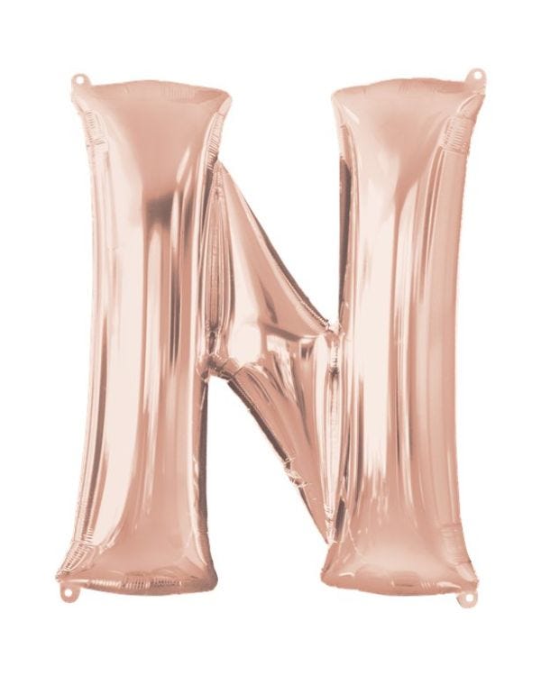 Rose Gold Letter N Balloon - 34 Foil