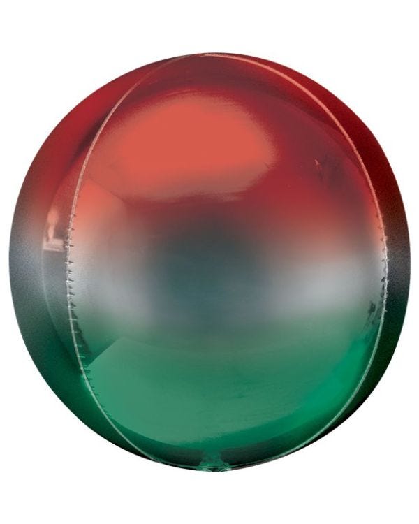 Red &amp; Green Orbz Balloon - 16&quot; Foil