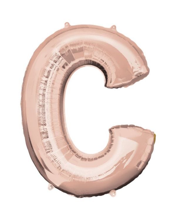 Rose Gold Letter C Balloon - 34 Foil