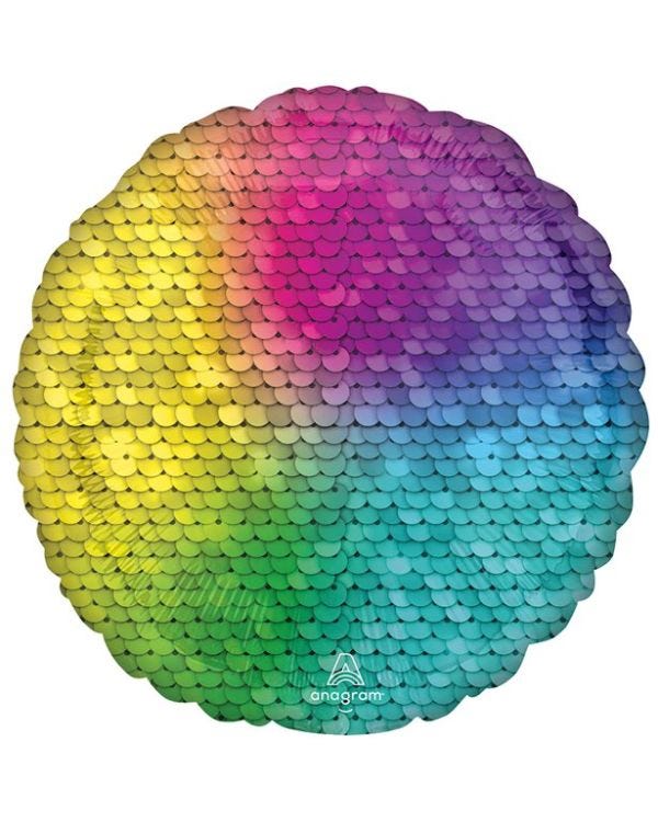 Rainbow Sequins Balloon - 18&quot; Foil
