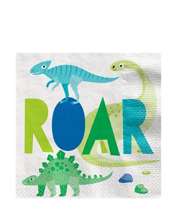 Dino-Roar Paper Napkins - 33cm (16pk)