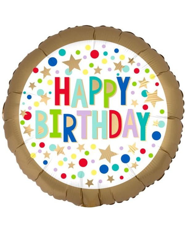 Satin Gold Happy Birthday Balloon - 18&quot; Foil