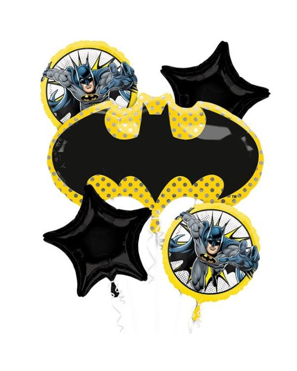 Batman Foil Balloon Bouquet (5pk)