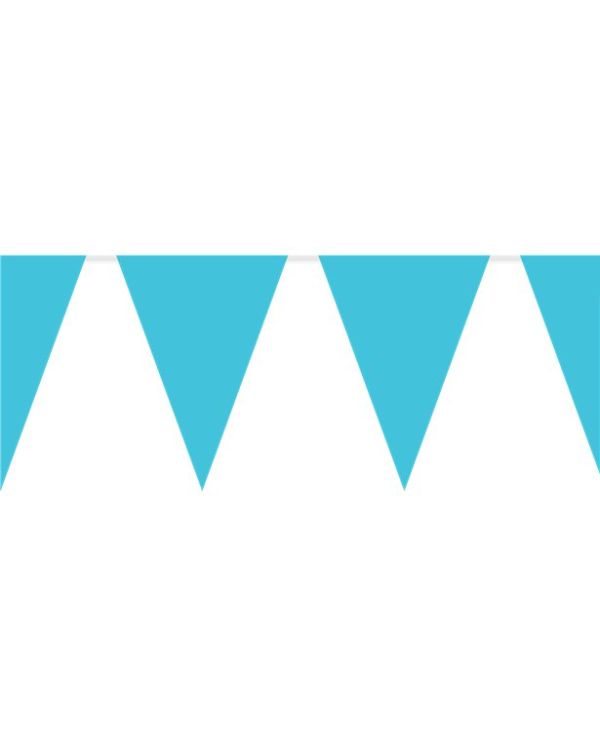 Caribbean Blue Plastic Bunting - 10m