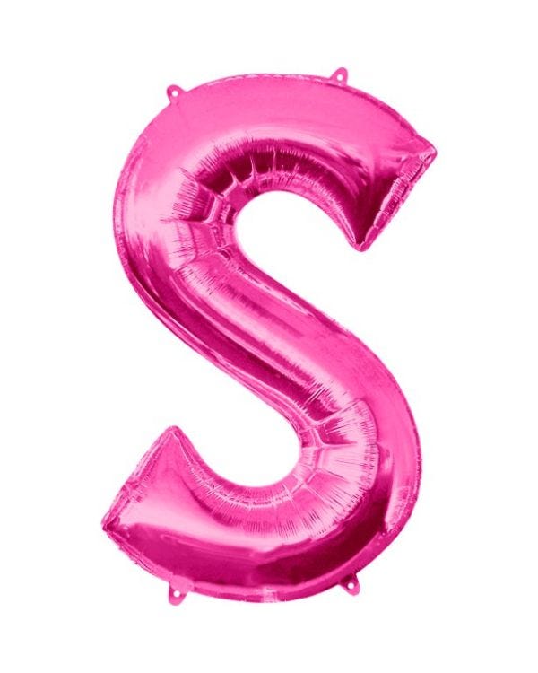 Pink Letter S Balloon - 34&quot; Foil