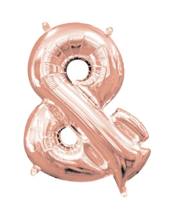 Rose Gold Ampersand Air Filled Balloon - 16&quot; Foil