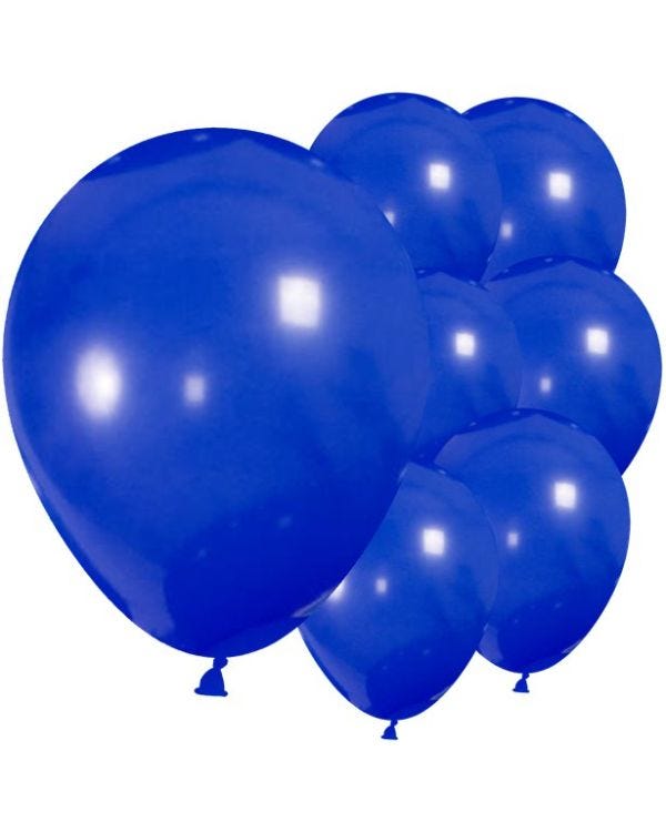 Blue Balloons with Ribbon - 9&quot; Latex (30pk)