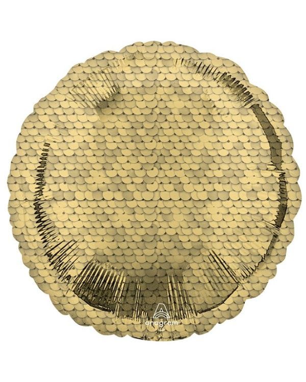 Gold Sequin Print Balloon - 18&quot; Foil