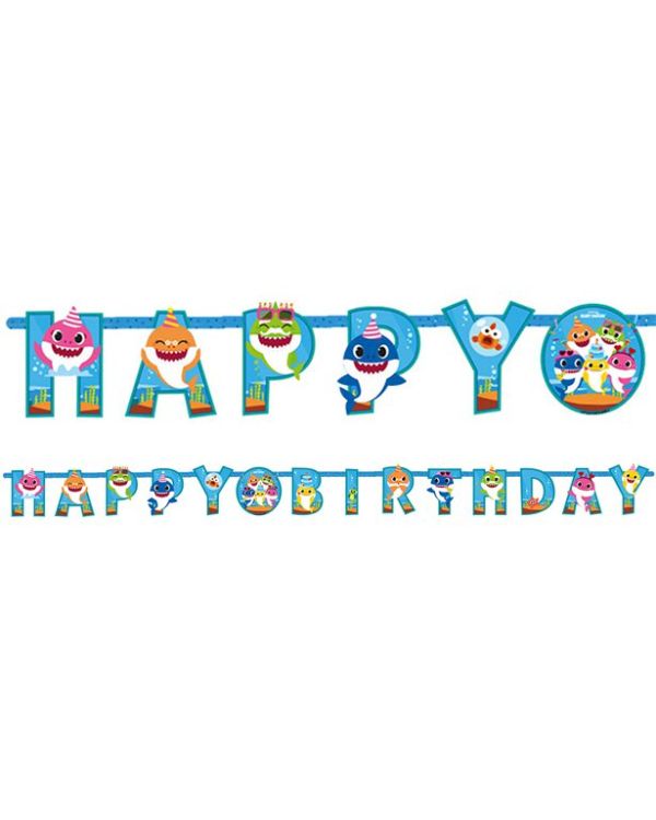 Baby Shark &#039;Happy Birthday&#039; Paper Banner - 3.2m