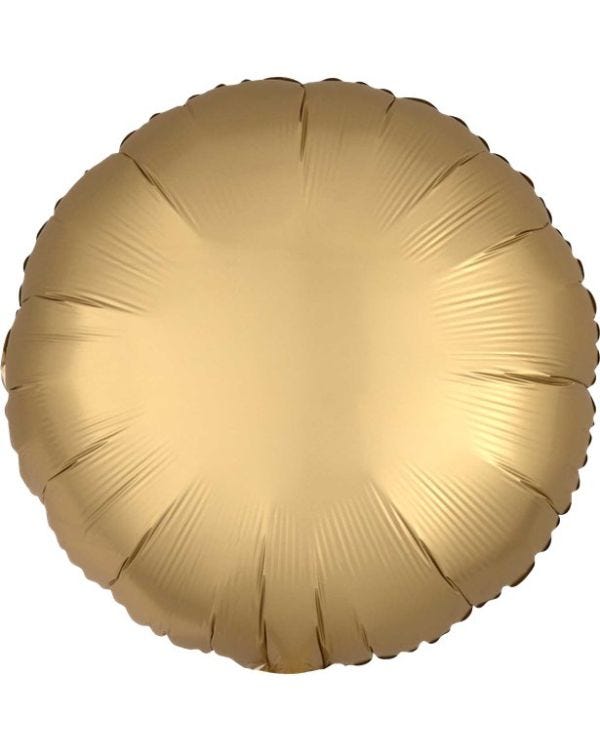 Gold Sateen Satin Luxe Circle Foil Balloon - 18&quot;