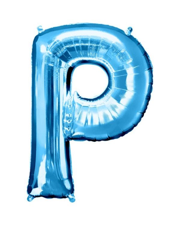 Blue Letter P Balloon - 34&quot; Foil
