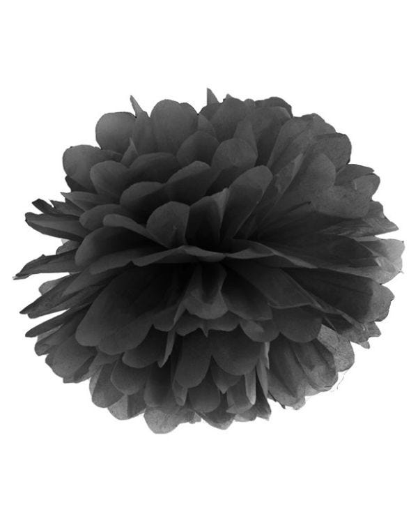 Black Pom Pom Decoration - 25cm
