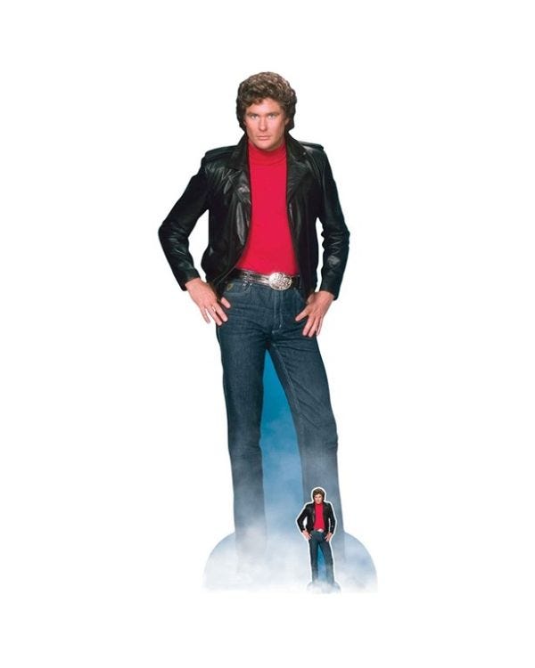 Life Size 80&#039;s Hasselhoff Cardboard Cutout - 190cm x 80cm