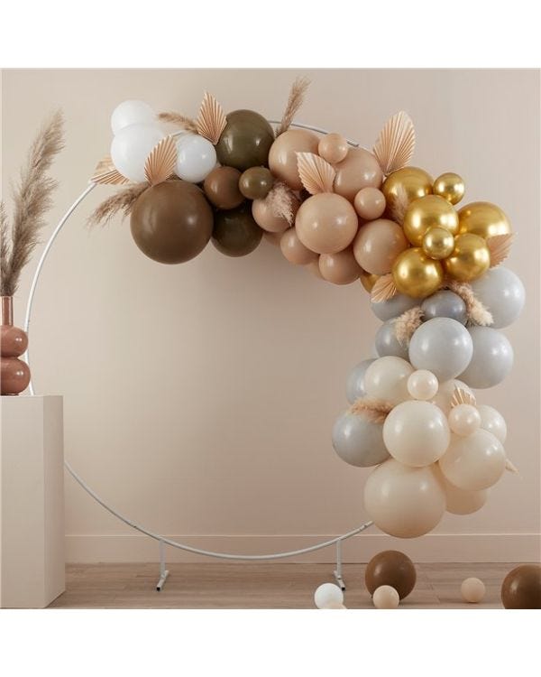 Taupe &amp; Nude Balloon Arch - 75 Balloons