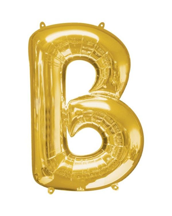 Gold Letter B Balloon - 34&quot; Foil