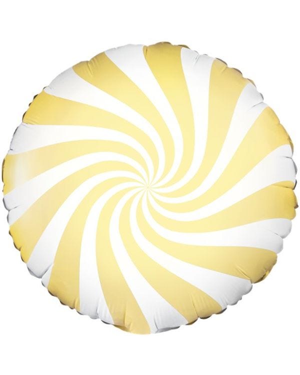 Light Yellow Candy Swirl Foil Balloon - 18&quot;