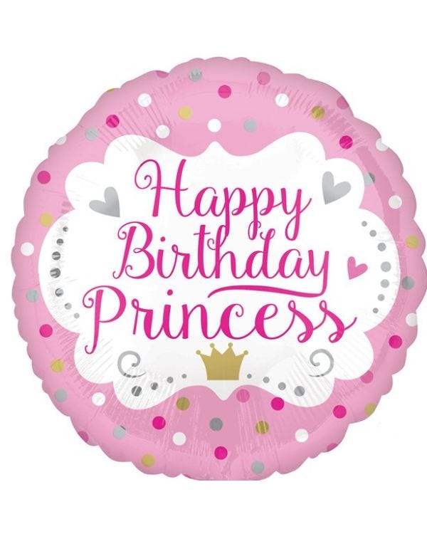 Happy Birthday Princess Balloon - 18&quot; Foil