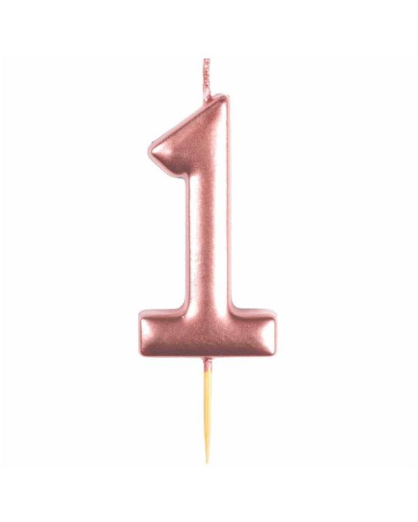 Number 1 Rose Gold Candle