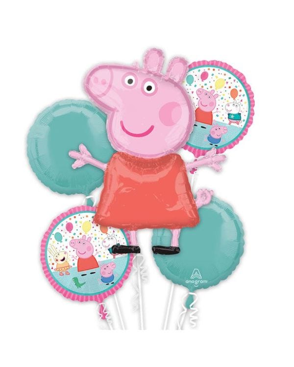 Peppa Pig Balloon Bouquet - Assorted Foil