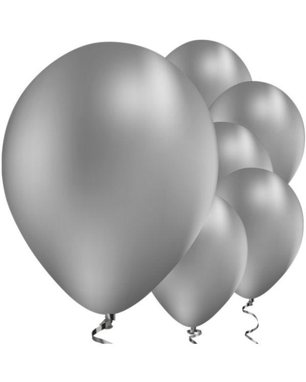 Silver Chrome Balloons - 11&quot; Latex (25pk)