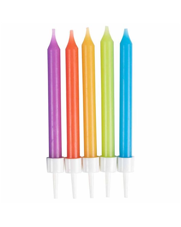 Colourful Assorted Candles - 6cm (10pk)