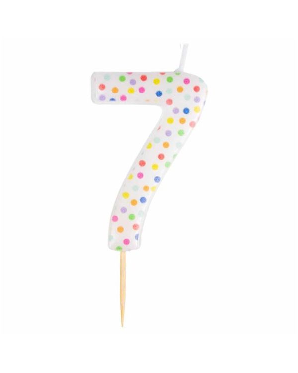 Number 7 Dots Candle