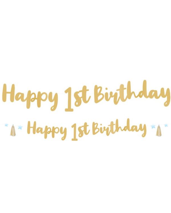 1st Birthday Blue Letter Banner - 1.8m