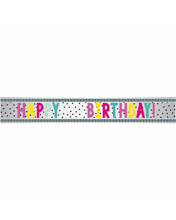 Happy Birthday Dots Add an Age Foil Banner - 1.74m