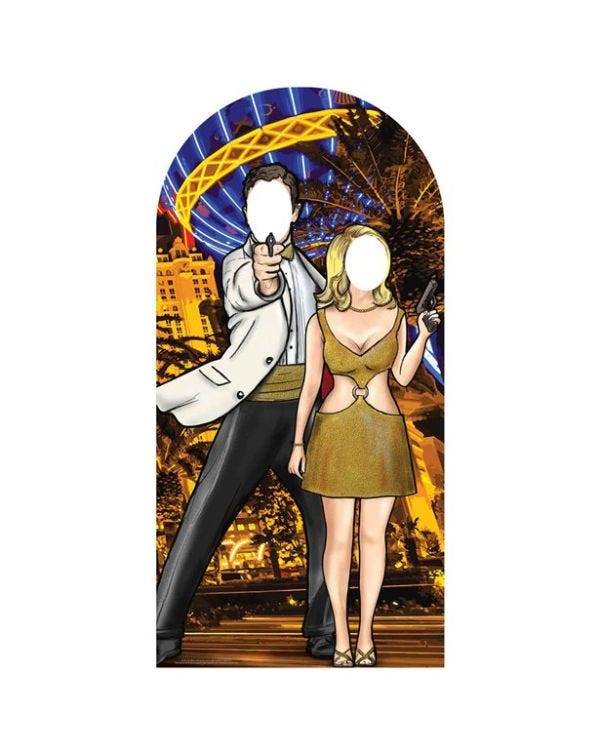 Secret Agent Skyline Stand-In Cardboard Photo Prop - 193cm x 96cm