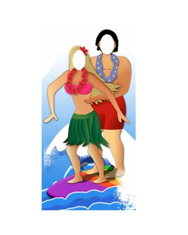 Surfer Couple Stand In Photo Prop - 183cm x 94cm