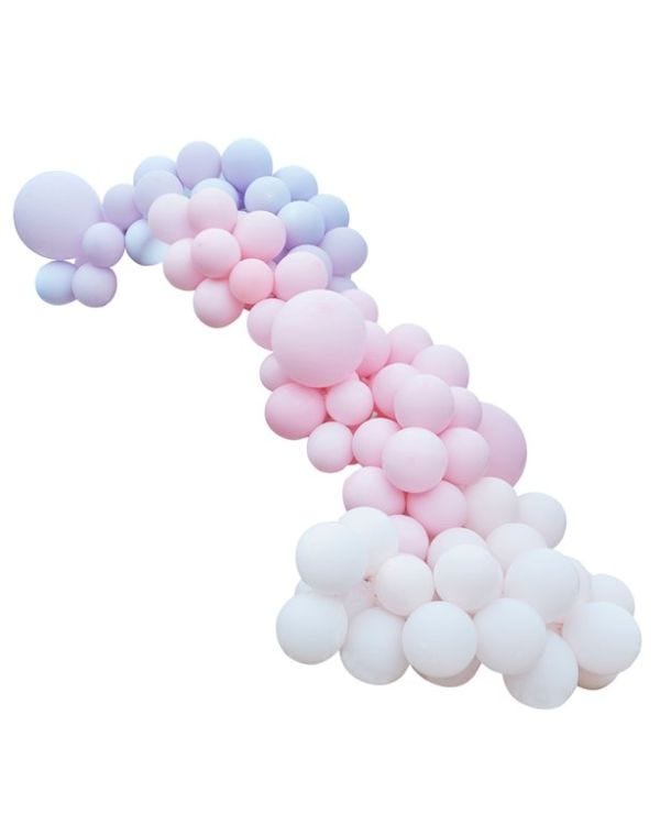 Pastel Pink &amp; Purple Large Balloon Arch DIY Kit - 200 Balloons