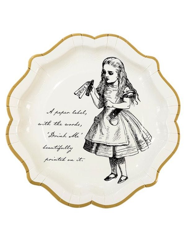 Alice in Wonderland Plates - 23cm (12pk)