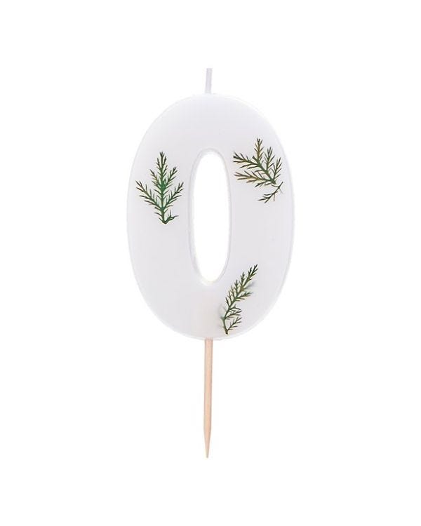 Number 0 Leaf Foliage Candle