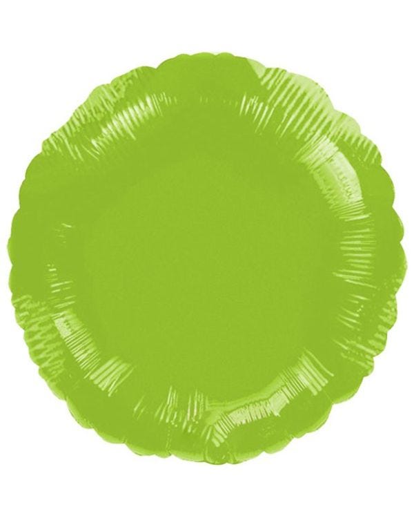 Lime Green Round Balloon - 18&#039;&#039; Foil - unpackaged