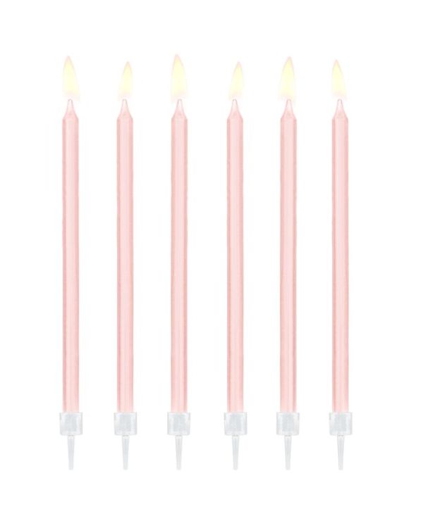 Light Pink Tall Candles - 14cm (12pk)