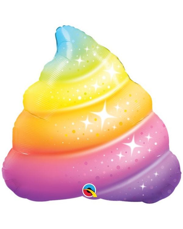 Rainbow Poop Supersize Balloon - 30&quot; Foil